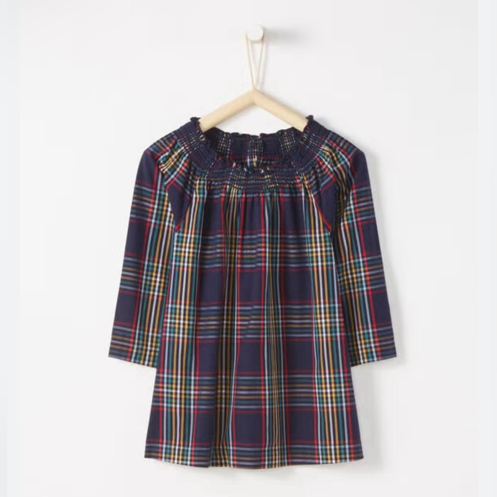 Hanna Andersson Sunny Plaid Smocked Popover Top